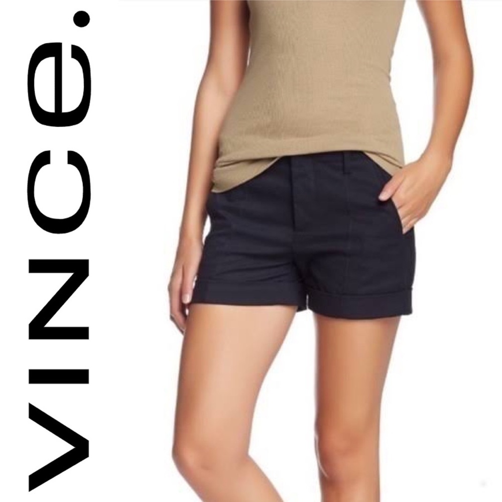 Vince Rolled Cuffed Chino Shorts Blue NWT Classic Preppy Women’s Size 2 - Picture 3 of 15